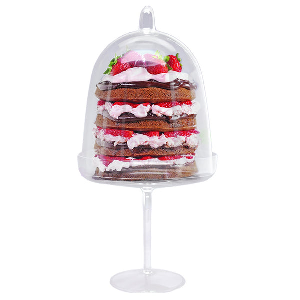 Disposable 16 Transparent Reusable Plastic Cake Stand With Lid 