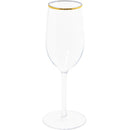 Disposable 5 Transparent & Gold Reusable Champagne & Cocktail Cups - Line. 
