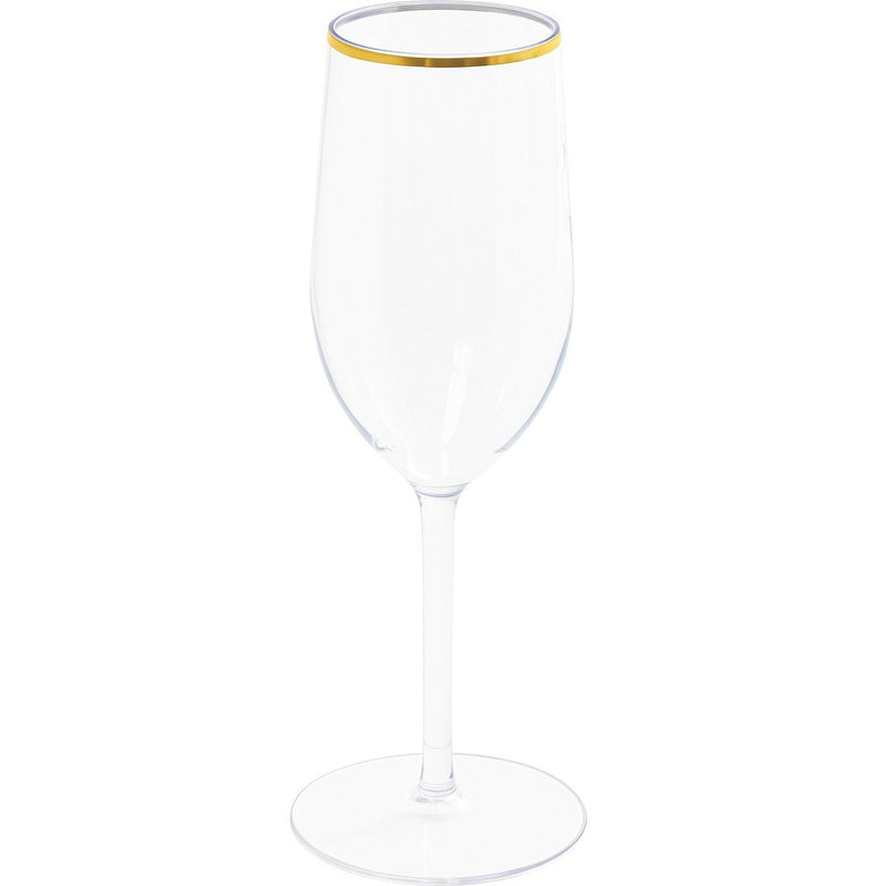 Disposable 5 Transparent & Gold Reusable Champagne & Cocktail Cups - Line. 