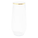 Disposable 6 Transparent & Gold Reusable Champagne & Cocktail Cups - Ribbed 