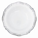 Disposable 10 White & Silver Reusable Plastic Soup Bowl 400ml - Aristocrat 