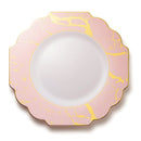 Disposable 10 Pink & Gold Reusable Plastic Plate 27cm - Grand 