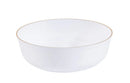 10 White & Gold Reusable Plastic Soup Bowl 470 ml - Edge