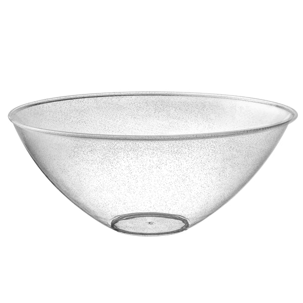 Disposable 1 Silver Glitter Reusable Plastic Serving Bowl 3.3L - Curve 
