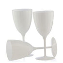 Disposable 8 White Reusable Wine Cups 200ml - Elegant 