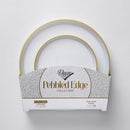 32 Pearl & Gold Reusable Plastic Dinnerware Set 26 cm + 17 cm - Pebbled Edge