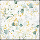 Disposable 20 Gold & Green Napkin 33x33cm/13inch 