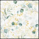 Disposable 20 Gold & Green Napkin 33x33cm/13inch 