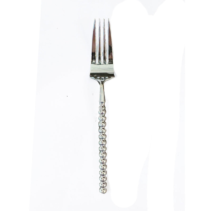 Disposable 12 Silver Reusable Plastic Forks - Pearl 
