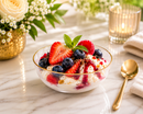 10 Transparent & Gold Reusable Plastic Soup Bowl 450 ml - Edge