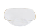 10 Transparent & Gold Square Reusable Plastic Dessert Bowl 180ml - Classic