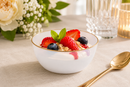 10 White & Gold Reusable Plastic Soup Bowl 470 ml - Edge