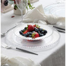 Disposable 10 Transparent & Silver Reusable Plastic Soup Bowl 400ml - Beaded 