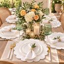 24 Transparent & Gold Reusable Plastic Dinnerware Set 26 cm + 17 cm - Pebbled Edge