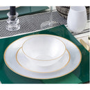 Disposable 10 Pearl & Gold Reusable Plastic Soup Bowl 350 ml - Ribbed 
