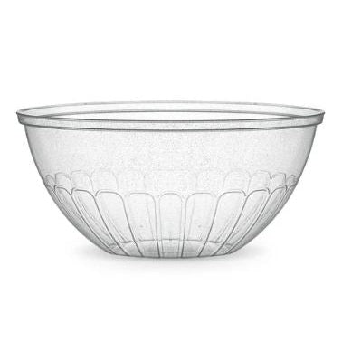 Disposable 1 Silver Glitter Reusable Plastic Serving Bowl - Round 