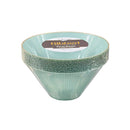 10 Green & Gold Reusable Plastic Soup Bowl 350 ml - Ribbed