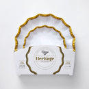 24 Pearl & Gold Reusable Plastic Dinnerware Set 26 cm + 19 cm - Heritage
