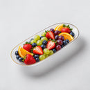 Transparent & Gold Reusable Plastic Serving Bowl 43 cm - Edge