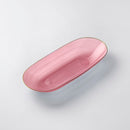 Pink & Gold Reusable Plastic Serving Bowl 30 cm - Edge