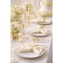 Disposable 36 White & Gold Reusable Plastic Combo Cutlery - Pearl 