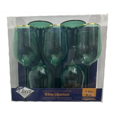 Disposable 5 Pink & Gold Reusable Wine Cups - Line 