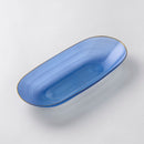 Blue & Gold Reusable Plastic Serving Bowl 43 cm - Edge
