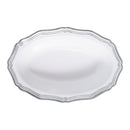 Disposable 10 White & Silver Oval Reusable Plastic Dessert Bowl 150ml - Aristocrat 