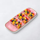 Pink & Gold Reusable Plastic Serving Tray 43 cm - Edge