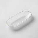Transparent & Gold Reusable Plastic Serving Bowl 30 cm - Edge