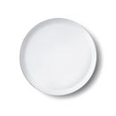 Disposable 10 White & Silver Reusable Plastic Plate 21cm - Edge 