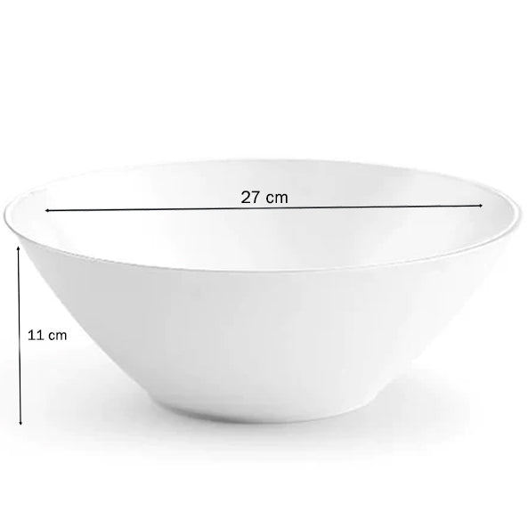 Disposable 1 White & Silver Reusable Serving Bowl - Curve 