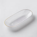 Transparent & Gold Reusable Plastic Serving Bowl 43 cm - Edge