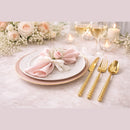 Disposable 36 Gold Glitter & Gold Reusable Plastic Combo Cutlery - Pearl 