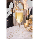 Disposable 5 Transparent & Gold Reusable Champagne & Cocktail Cups - Line. 