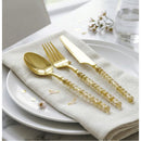 Disposable 36 Gold Glitter & Gold Reusable Plastic Combo Cutlery - Pearl 