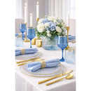 Disposable 5 Blue & Gold Reusable Wine Cups - Line. 