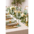 Disposable 5 Green & Gold Reusable Wine Cups - Line. 