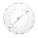 Disposable 10 Transparent Silver Round Dinner Plates 26cm - Beaded 
