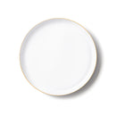 Disposable 10 White & Gold Reusable Plastic Plate 21cm - Edge 
