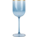 Disposable 5 Blue & Gold Reusable Wine Cups - Line. 