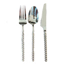 Disposable 36 Silver Reusable Plastic Combo Cutlery - Pearl 