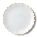 Disposable 10 White & Gold Reusable Plastic Plate 26cm - Luxe 