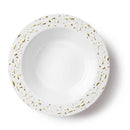 Disposable 10 White & Gold Reusable Plastic Dessert Bowl 150ml - Pebbled 