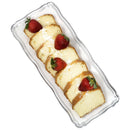 Disposable 2 White & Silver Rectangular Reusable Plastic Serving Tray 35x15cm - Aristocrat 