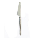 Disposable 12 Silver Reusable Plastic Knives - Pearl 