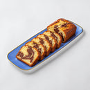 Blue & Gold Reusable Plastic Serving Tray 43 cm - Edge