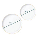Disposable 20 White & Gold Reusable Plastic Dinnerware Set - Edge 