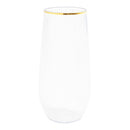 Disposable 5 Transparent & Gold Reusable Champagne & Cocktail Cups 178ml - Line. 
