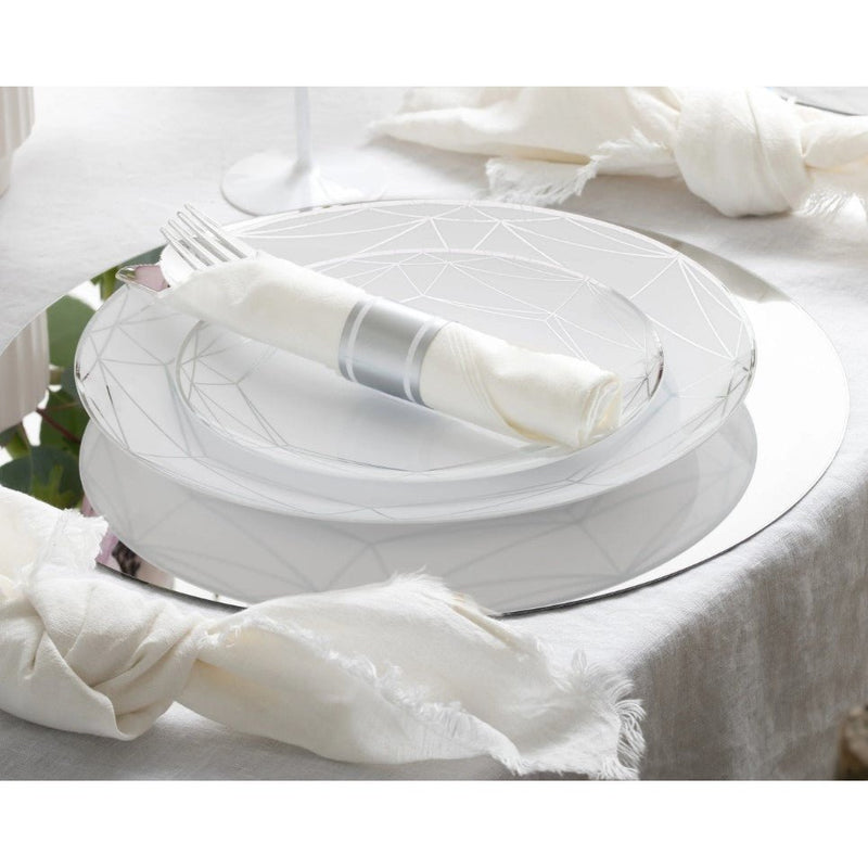 Disposable 10 Silver Reusable Combo Cutlery 